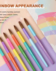 7PCS Rainbow Colorful Acrylic Nail Brush Set - Size 6/8/10/12/14/16/18
