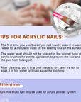 7PCS Rainbow Colorful Acrylic Nail Brush Set - Size 6/8/10/12/14/16/18