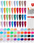 48 Colors Gel Paint Nail Kit - Gel Nail Polish Kit with 15pcs Nail Brush