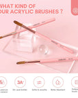 3Pcs Acrylic Nail Brush Set - Size 8/10/14