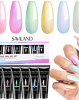 6-Color Pastel Shimmer Poly Gel Kit (Ships to US Only)