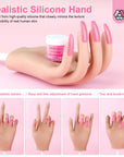 Silicone Practice Hand for Acrylic Nails, Upgraded Flexible Moveable Fake Hands