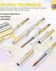 4PCS Acrylic Nail Brush - Acrylic Powder Nail Brush Kit
