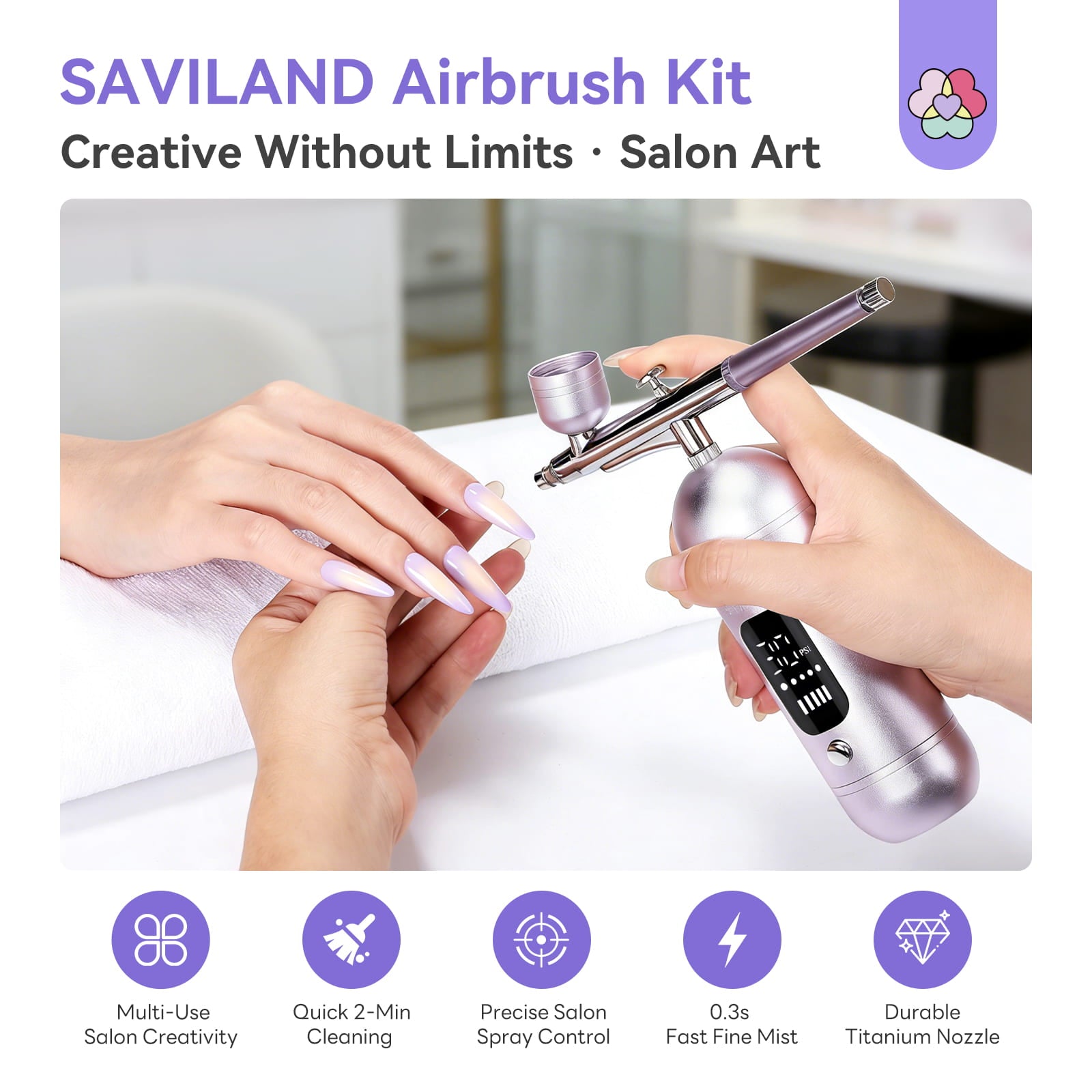Portable Airbrush Kit for Nails with Adjustable Air Pressure
