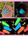 Glows in The Dark Gel Nail Polish Set - 12 Colors Luminous Neon Nail Gel Polish Set Soak off UV/LED Glow Effect Summer Colors Nail Polish for DIY Nail Art Design