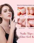 Gel Nail Extension Kit with Lamp & Coffin Nail Tips (Ships to US Only)