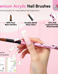 Acrylic Nail Brush Set with Sizes 8, 10 & 14 (Ships to US Only)