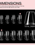 240PCS Long Coffin Full Cover False Nails Tips Kit