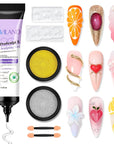 3D Nail Gel Kit with Chrome Powder & Molds (Ships to US Only)
