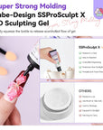 2PCS Clear 3D Sculpting Gel Set for Nail Art