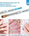 Acrylic Nail Brush Set - 5pcs Size 4/8/10/12/16