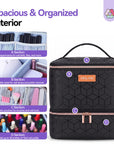 PU Leather Nail Polish Organizer Bag - Black (Ships to US Only)