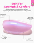 32-Piece Pink Cat Eye Extra Short Almond Press-On Nails (Ships to US Only)