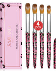 4PCS Acrylic Nail Brush Size 8/10/12/14