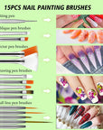 48 Colors Gel Paint Nail Kit - Gel Nail Polish Kit with 15pcs Nail Brush