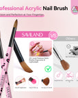 Acrylic Nail Brush Set with Sizes 8, 10 & 14 (Ships to US Only)