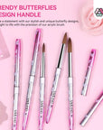 Acrylic Nail Brush Set - 5pcs Size 4/8/10/12/16