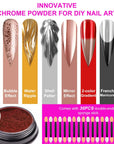 36Pcs Mirror Chrome Nail Powder Set