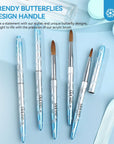 Acrylic Nail Brush Set - 5pcs Size 4/8/10/12/16