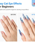 Cat Eye Poly Gel Kit with UV Lamp, Dual Forms & Nail Brush