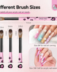 Acrylic Nail Brush Set with Sizes 8, 10 & 14 (Ships to US Only)
