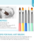 6pcs Rainbow Nail Art Brush Set