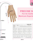 Silicone Practice Hand for Acrylic Nails, Upgraded Flexible Moveable Fake Hands