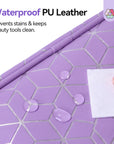 PU Leather Nail Polish Organizer Bag - Purple