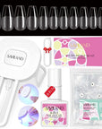 240PCS Long Coffin Full Cover False Nails Tips Kit