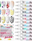 12 Colors 3D Nail Art Pens for Creative Nail Designs (Ships to US Only)