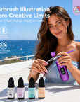 30 PSI LCD Nail Airbrush Machine with 0.3mm Nozzle – Royal Purple
