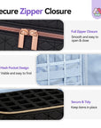 PU Leather Nail Polish Organizer Bag - Black (Ships to US Only)