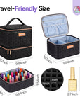 PU Leather Nail Polish Organizer Bag - Black (Ships to US Only)