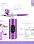 30 PSI LCD Nail Airbrush Machine with 0.3mm Nozzle – Royal Purple