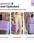 PU Leather Nail Polish Organizer Bag - Purple