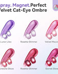 6 Velvet Cat Eye Airbrush Gels for Magnetic Nail Art