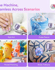 Cordless 30 PSI Airbrush Kit for Professional Nail Art