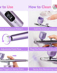 Cordless 30 PSI Airbrush Kit for Professional Nail Art