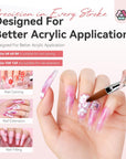 Professional Kolinsky Acrylic Brush Set Sizes 4-12