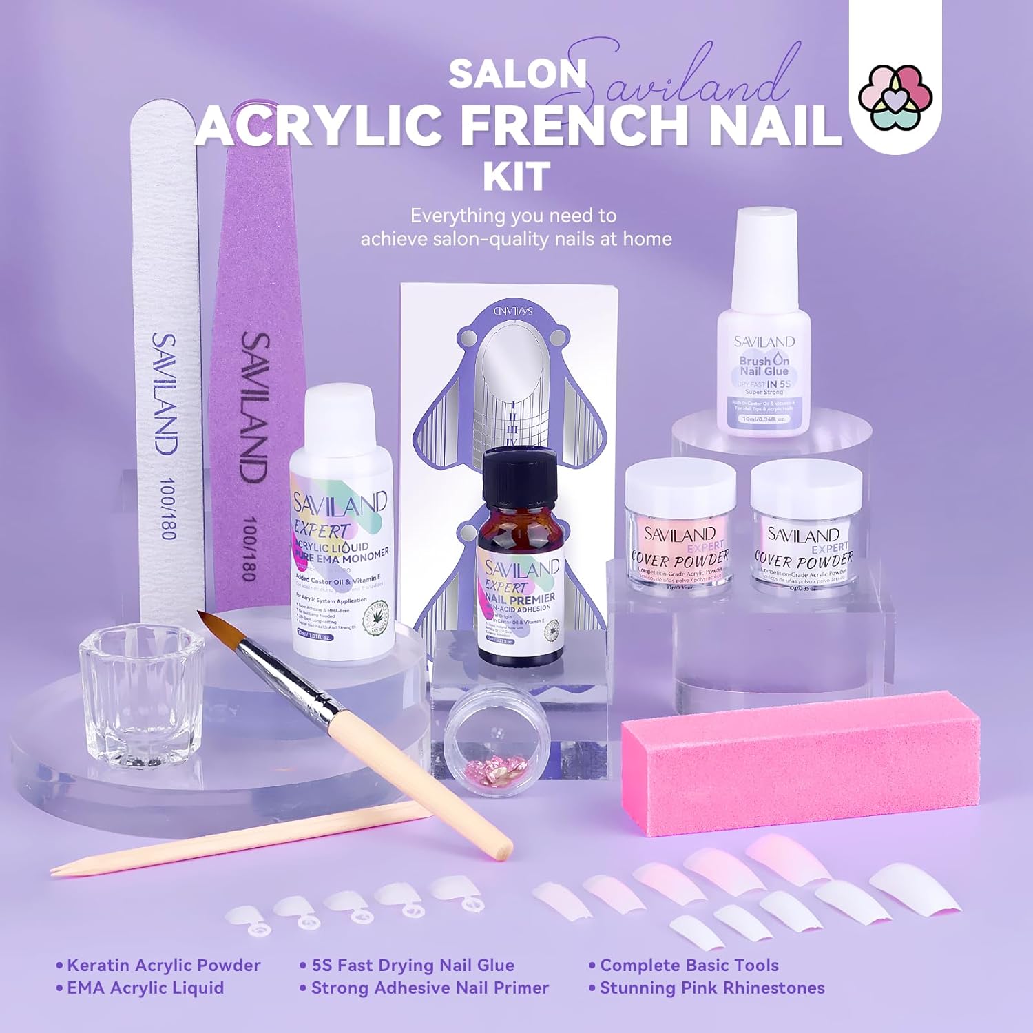 Acrylic Nail Kit for Beginners Complete Nail Extension Set | SAVILAND
