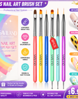 6PCS Nail Art Brush Set for Creative Nail Designs