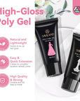 Poly Gel Nail Kit with Nail Lamp & Slip Solution