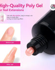 Crystal Clear Poly Gel for Strong Natural Nail Extensions