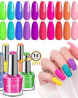 Saviland 12 Colors Bright Neon Green Nail Polish Set