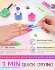 1min quick drying bright neon green nail polish set