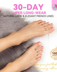 30days long wear pink press on toenails
