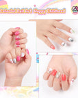 colorful nail art by Saviland press on nails for kids
