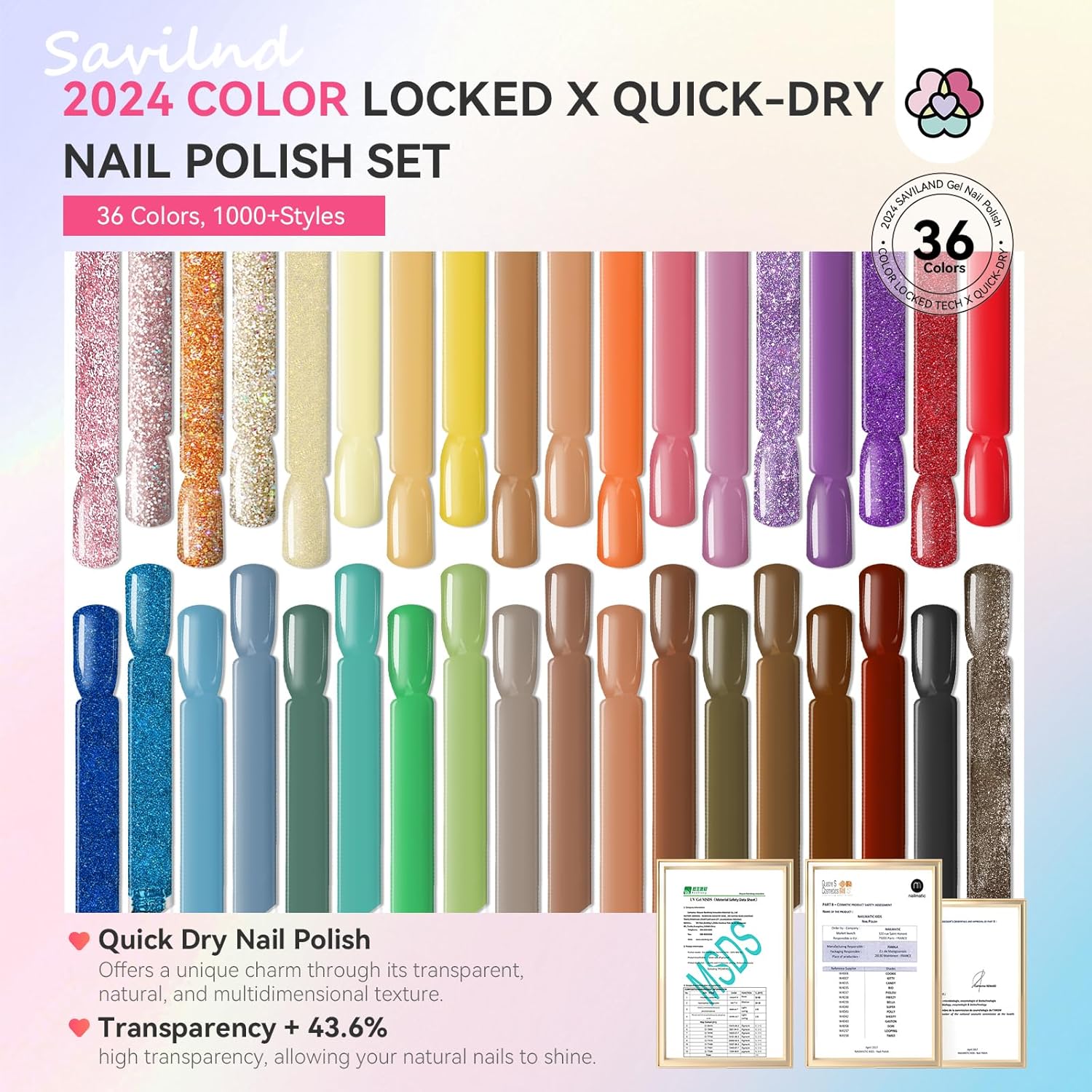 36 Colors Nail Polish Set | SAVILAND