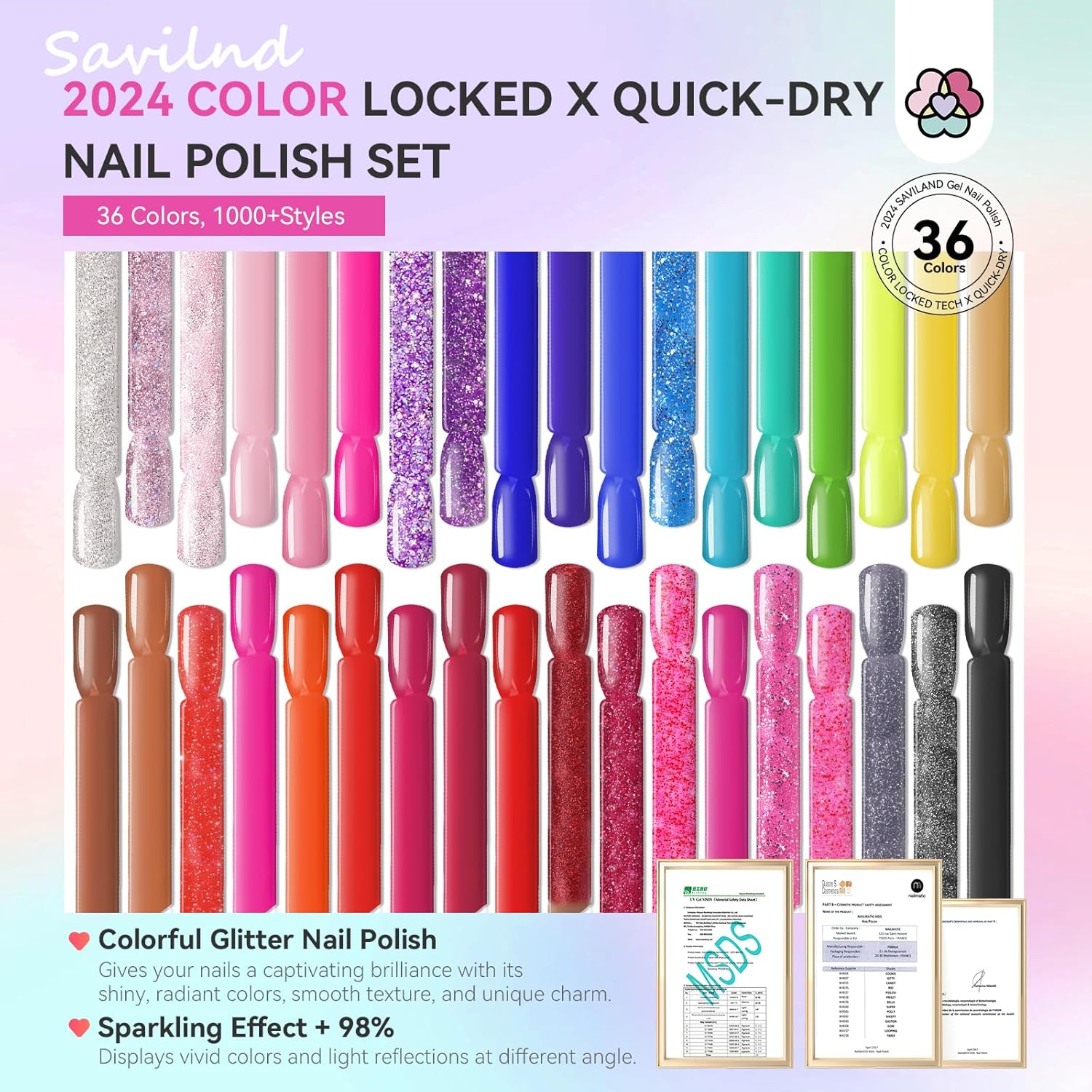 Nail Polish Set 36 Colors | SAVILAND