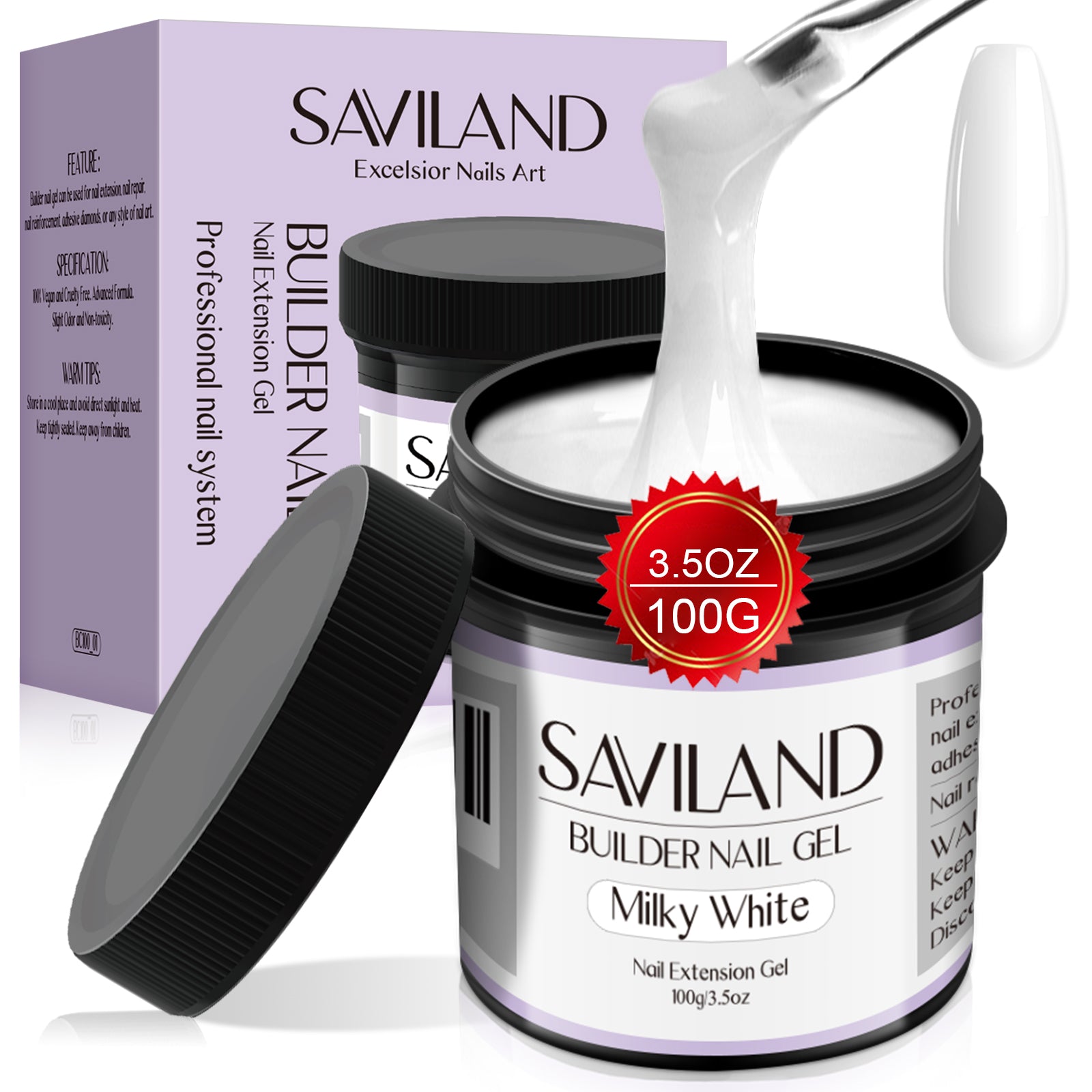 White Builder Gel 100g Nail Extension Hard Gel | SAVILAND